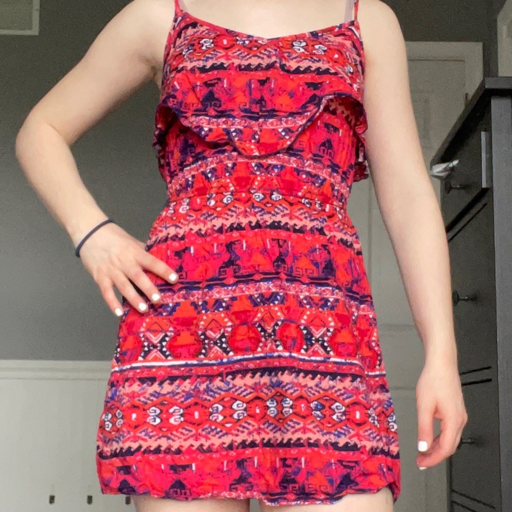 Sundress🌼 red and orange pattern